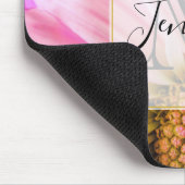 Tapis De Souris Belle Fleur rose Gros plan Monogramme photo (Coin)
