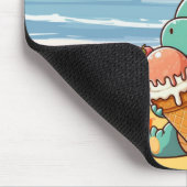 Tapis De Souris Belle glace manger dino à la plage (Coin)