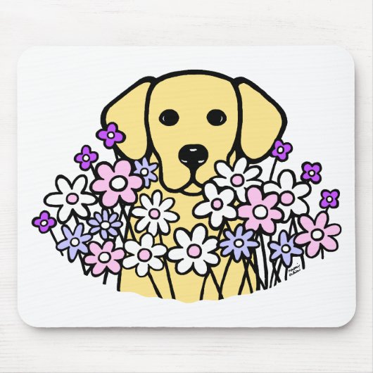 Tapis De Souris Belle illustration de Labrador de jaune d'âme (Devant)