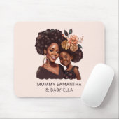 Tapis De Souris Belle maman et fille noire (10) (Avec souris)