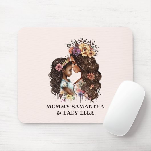 Tapis De Souris Belle mère et fille noire (4) (Avec souris)