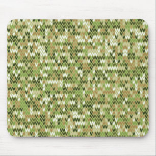 Tapis De Souris Belle motif en tricot de mamie vert olive