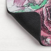 Tapis De Souris Belle peinture à l'aquarelle rouge Rose (Coin)