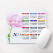 Tapis De Souris Belle Peony Rose | Calendrier floral 2022 (Avec souris)