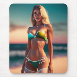 Tapis De Souris Belle pose fille en bikini Souris Pad