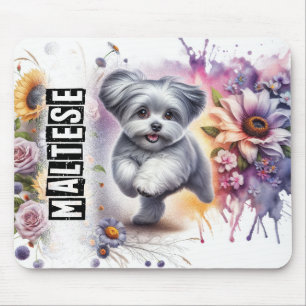 Tapis De Souris Belle race de chiens/ Chien maltais
