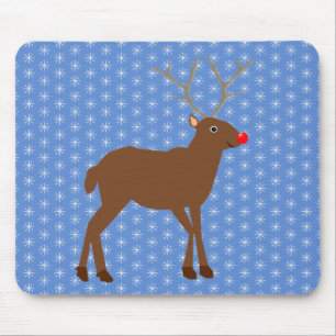 Tapis De Souris Belle renne de Noël avec nez rouge
