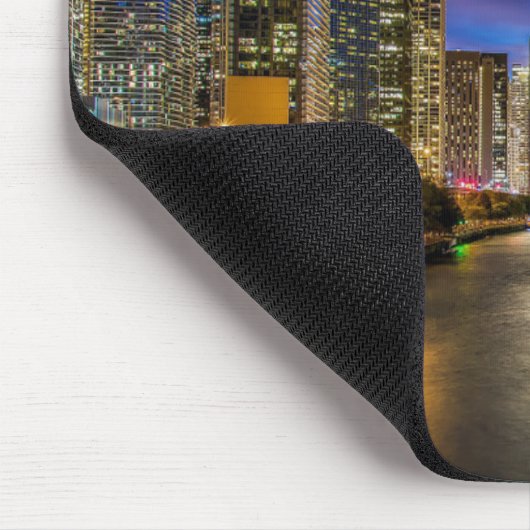 Tapis De Souris Belle rivière Chicago à Sunset, Illinois (Coin)