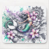 Tapis De Souris Belle sirène d'aquarelle (Devant)