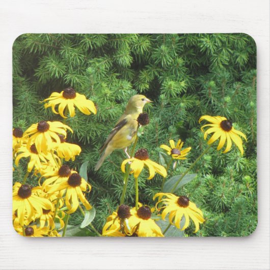 Tapis De Souris Belle Souris d'Oiseau Jaune (Devant)