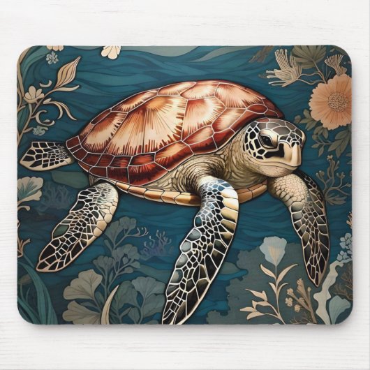 Tapis De Souris Belle tortue sous-marine (Devant)