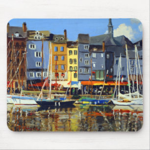 Tapis De Souris Belle vue sur les voiliers à Honfluere Harbour
