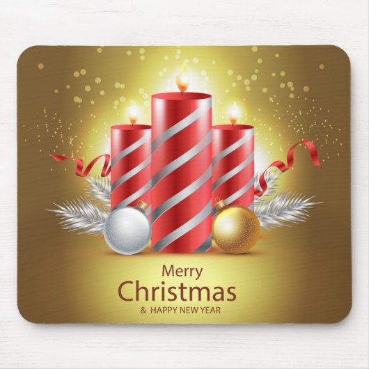 Tapis De Souris Belles bougies de Noël (Devant)
