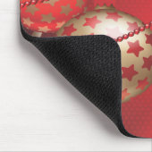 Tapis De Souris Belles boules de Noël rouges et dorées Mousepad (Coin)