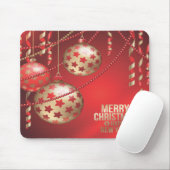 Tapis De Souris Belles boules de Noël rouges et dorées Mousepad (Avec souris)