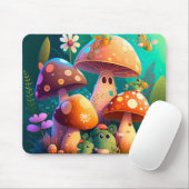 Tapis De Souris Belles champignons de bébé vert (Avec souris)
