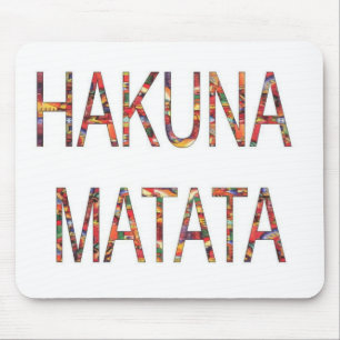 Tapis De Souris Belles couleurs vintage africaines Hakuna Matata A