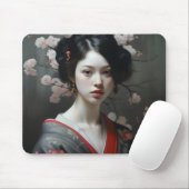 Tapis De Souris Belles fleurs de Geisha (Avec souris)