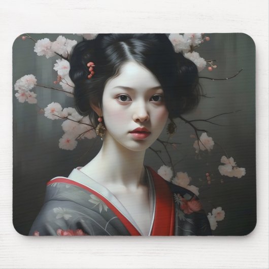 Tapis De Souris Belles fleurs de Geisha (Devant)