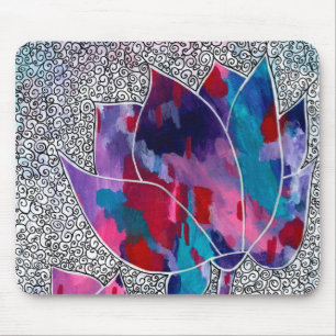 Tapis De Souris Belles Fleurs de Lotus Orientales Art original