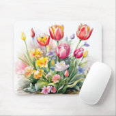 Tapis De Souris Belles fleurs de tulipes (Avec souris)