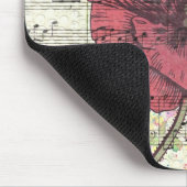 Tapis De Souris Belles notes de musique de fleur de pavot (Coin)