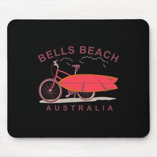 Tapis De Souris Bells Beach Australia Surfboard Bike Surfer (Devant)