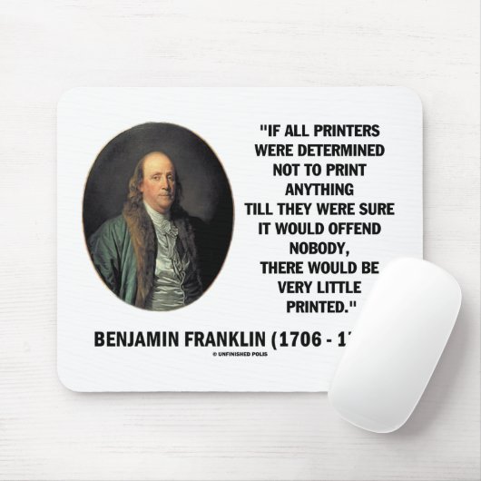 Tapis De Souris Ben Franklin Imprimantes Pour Ne Pas Imprimer Cita (Avec souris)