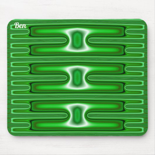 Tapis De Souris BEN ~ NOËL ~ Noir Vert Blanc (Devant)