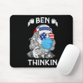 Tapis De Souris Ben Thinkin 4 juillet Fun Benjamin Franklin Part (Avec souris)