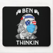Tapis De Souris Ben Thinkin 4 juillet Fun Benjamin Franklin Part (Devant)