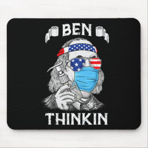 Tapis De Souris Ben Thinkin 4 juillet Fun Benjamin Franklin Part