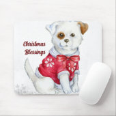 Tapis De Souris Bénédiction de Noël Puppy Mousepad (Avec souris)