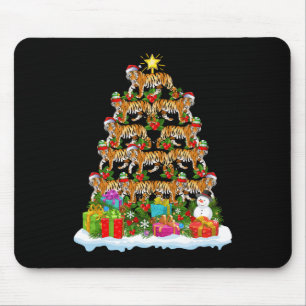 Tapis De Souris Bengale Tigre Feu de Noël Père Noël Bengale