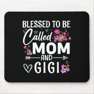 Tapis De Souris Béni d'être appelé Maman et Gigi Fête des Mères Fl