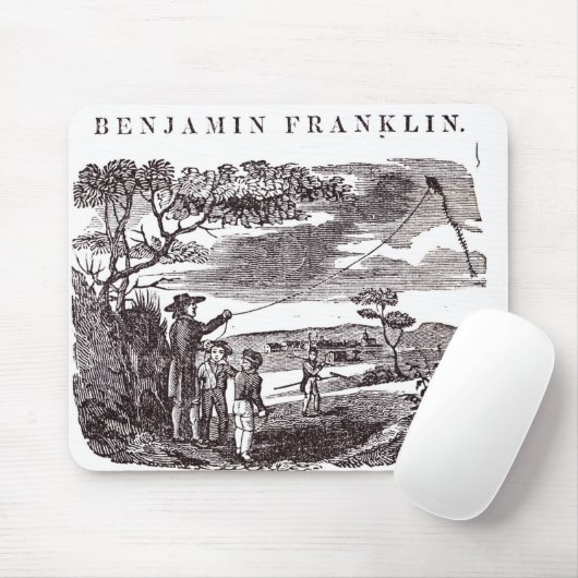 Tapis De Souris Benjamin Franklin entreprend son expérience de (Avec souris)