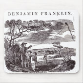Tapis De Souris Benjamin Franklin entreprend son expérience de (Devant)