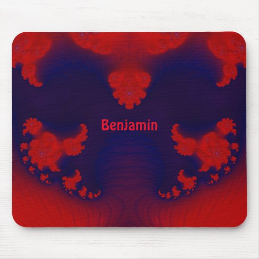 Tapis De Souris BENJAMIN ~ Rouge et Bleu (Devant)