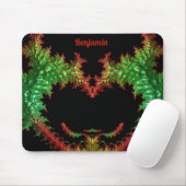 Tapis De Souris BENJAMIN ~ Zany Hot Red, Jaune, Noir et Vert (Avec souris)