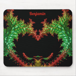 Tapis De Souris BENJAMIN ~ Zany Hot Red, Jaune, Noir et Vert