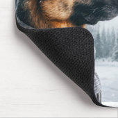 Tapis De Souris Berger Allemand Avec Snowman De Vacances (Coin)