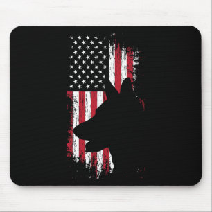 Tapis De Souris Berger Allemand Chemise Drapeau Américain Usa Patr