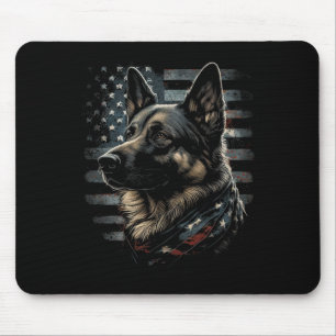 Tapis De Souris Berger Allemand Drapeau Usa Patriotique Berger All
