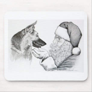 Tapis De Souris Berger allemand et Père Noël
