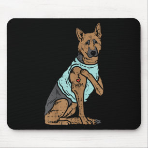 Tapis De Souris berger allemand I Love Maman Tattoo K9 Amoureux de