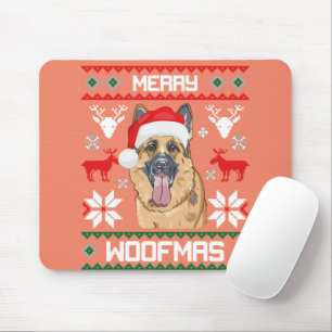 Tapis De Souris Berger allemand Merry Woofmas Sweatshirt Noël