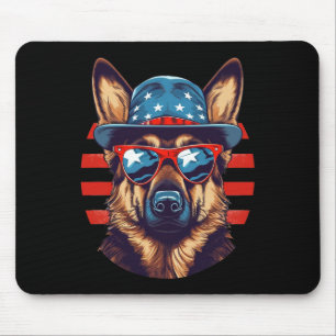 Tapis De Souris Berger Allemand Patriotique Chien Américain Quatri