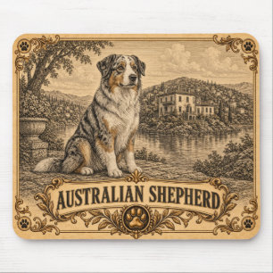 Tapis De Souris Berger Australien, Chien du Patrimoine Vintage
