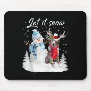 Tapis De Souris Berger australien Père Noël Chien Noël Snowman Xm