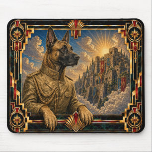 Tapis De Souris Berger belge Malinois, chien Art Déco